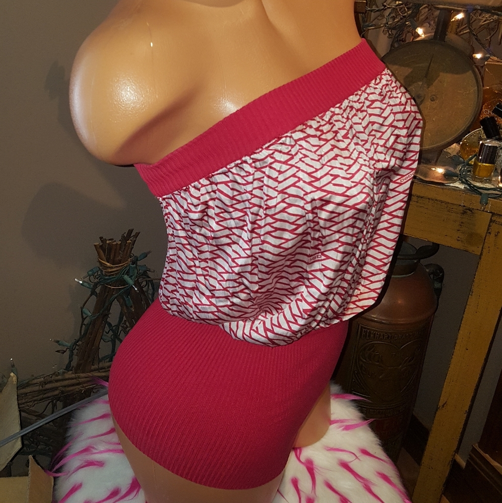 Bebe logo silk bubble tube top S EUC - Picture 4 of 7